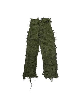 APHRODITE Camo Jeans Shredded Reworked Army Denim Pants Womens 28x30